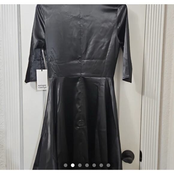 Unique Vintage Trompe L’oeil Printed Scarf Mini Dress Sz L NWOT - Picture 7 of 7